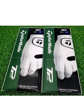 LOT 2 Taylormade TP Flex Cabretta Leather Golf Gloves White